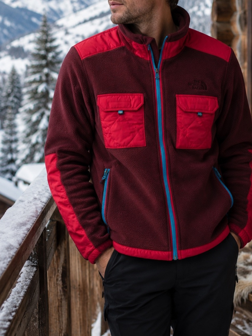 The North Face Men’s Royal Arch Full Zip Fleece Large Red Sherpa Outdoor NWOT